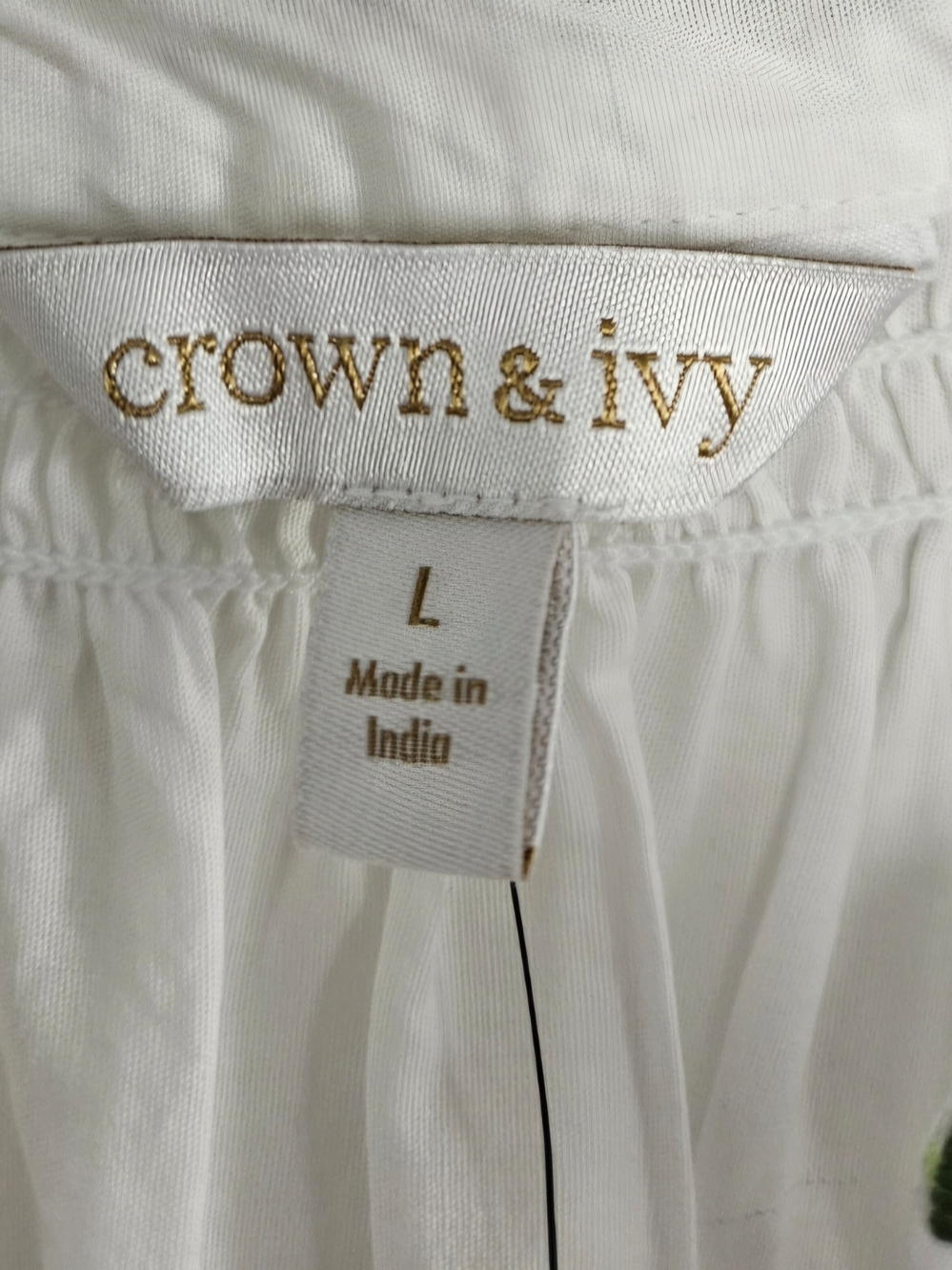 crown & ivy White Tiered Dress with Pink & Green Floral Embroidery - Picture 2 of 7